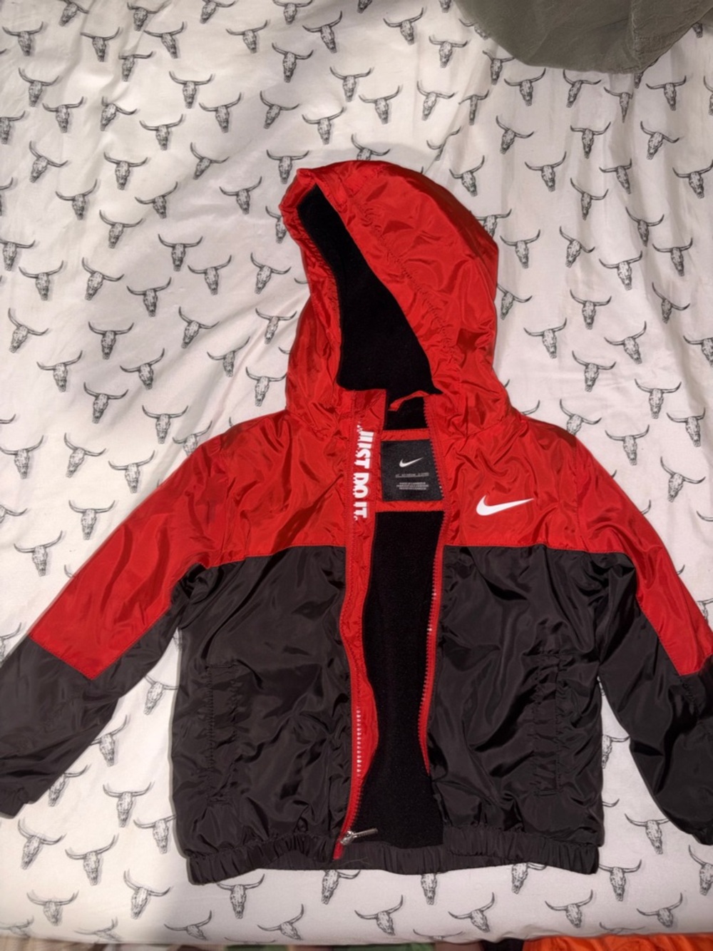 3T Nike Red and Black Kids' Hooded Rain Jacket